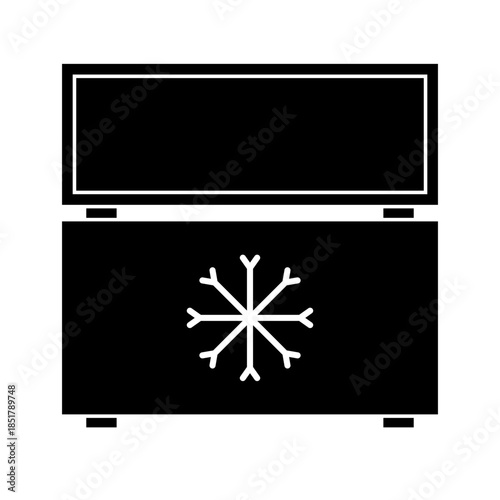 Simple chest freezer silhouette icon. Vector.