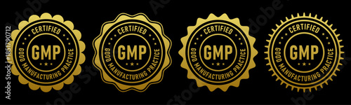 Photos Gold GMP Certified Badge Set for Premium Branding and Quality Assurance
