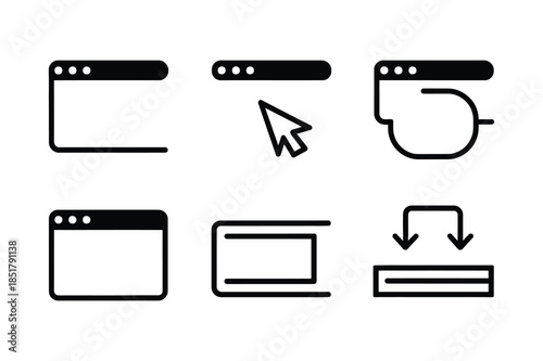 Web Browser Interface and Internet Navigation Icon Set