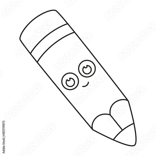 cute outline pencil character