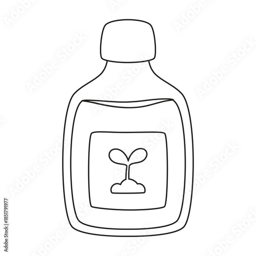 bottle of plant fertilizer in contour