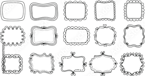 Collection of ornate rectangular picture frame borders and templates