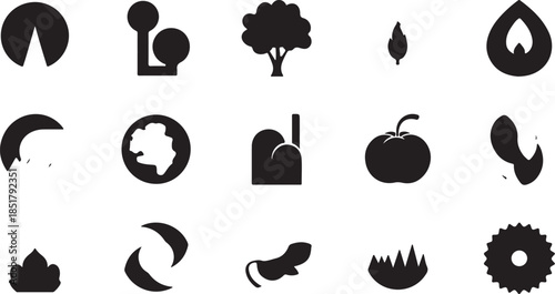 Nature and ecology icon set collection