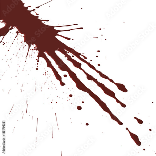 A dramatic splash of dark red liquid against a clean white background