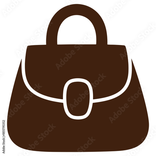 Brown Handbag Icon Design for Fashion Accessories and Shopping Concepts