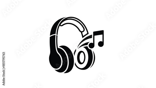 Music and Audio Line Icon Black and White Outline