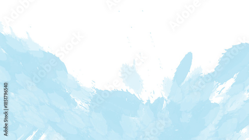 Cyan abstract paint brush texture on white background