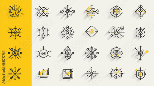 set of modern business infographic elements with arrows and targets