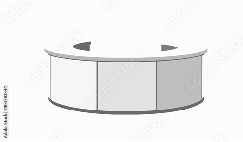 Round promotional booth mockup vector isolated on white background for trade show and exhibition design