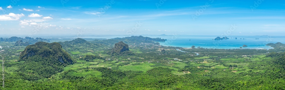 Fototapeta premium views of krabi from khao sok national park, thailand