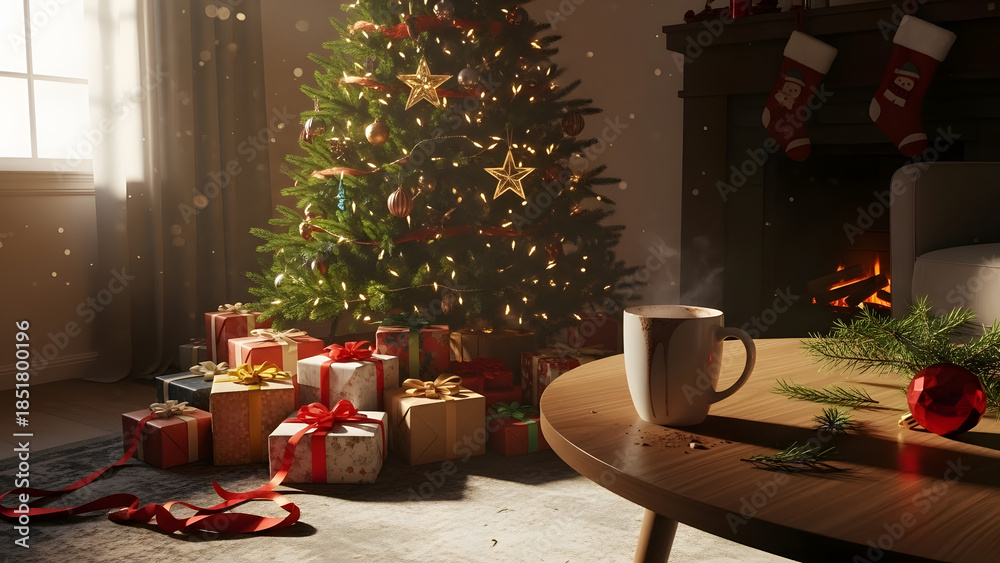 Obraz premium Cozy Christmas Eve by the Fireplace