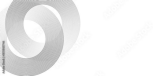 White geometric abstract background overlap layer on bright space with lines effect decoration. Modern graphic design element circles style concept for banner,