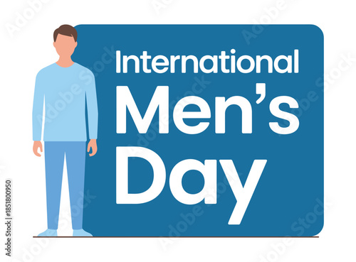 International Men's Day celebrates men's health and achievements with a stylized graphic.