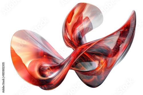 Stellar winds create a stunning display of red and bronze abstract forms swirling together harmoniously in a dance of color and light