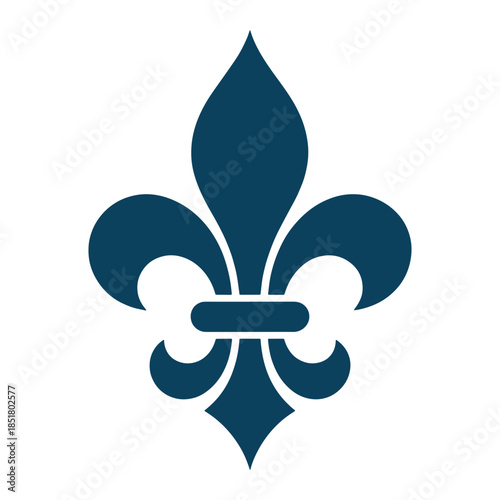 Modern fleur-de-lis icon – minimal flat silhouette