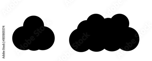 Black cloud icon, weather symbol