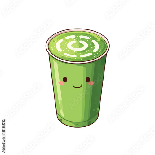 Japanese Macha Drink Design  Very Cute