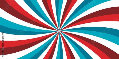 red and blue sunburst abstract background