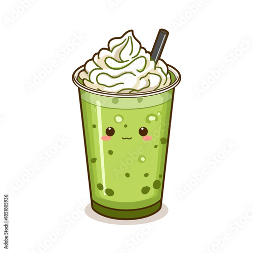 Japanese Macha Drink Design  Very Cute