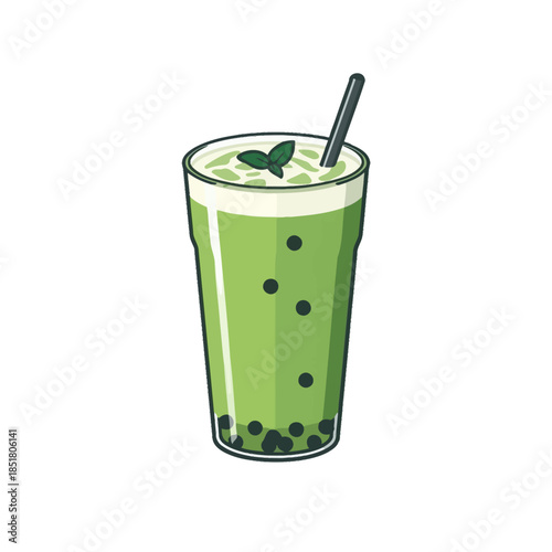 Japanese Macha Drink Design  Very Cute