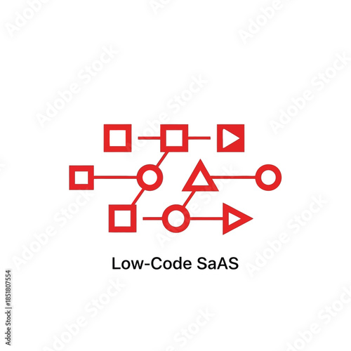 Simplified software development process illustration showcasing Low-Code Saas technology workflow diagram