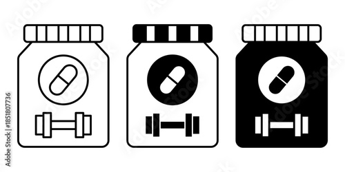 Vitamins Pills Black Icon for Supplement Health