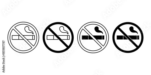 No Smoking Black Icon for Healthy Lifestyle