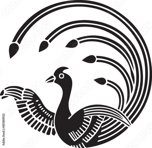 Vector illustration of a wild bird collection featuring a duck and eagle with nature silhouettes of a swan and goose showing wings and beak art for wildlife design