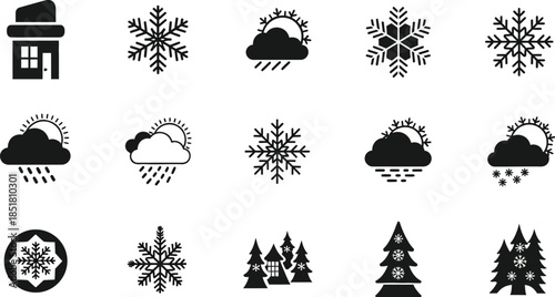Winter weather icons for forecasting and seasonal design needs