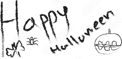 A Halloween greeting with a hand drawn jack o lantern