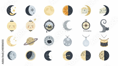 Collection of Celestial Bodies and Astronomical Icons.