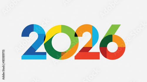 Visualizing the Future: A vibrant display of the year 2026, rendered with bold shapes and a spectrum of colors, symbolizing progress and innovation. 