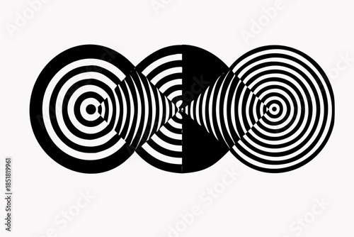 Dynamic optical illusion with concentric circles creating a captivating visual effect