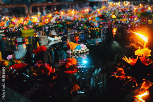Loi Krathong festival,  Loy Krathong Day is one of the most popular festivals of Thailand celebrated annually on the Full-Moon Day of the Twelfth Lunar Month.