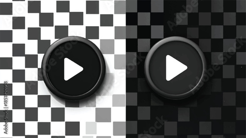 play buttons on checkered backgrounds