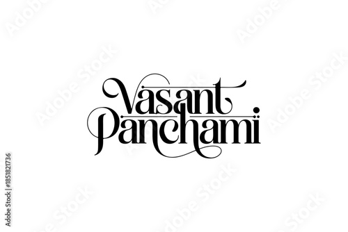 Vasant Panchami Vector Typography | Elegant Festive Lettering for Spring Festival
