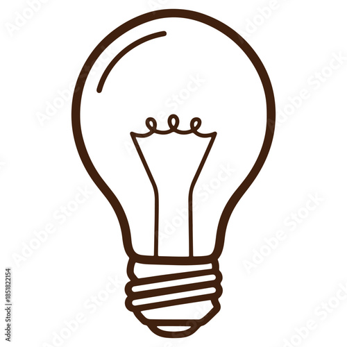 Minimalist Light Bulb Icon Design for Concepts and Ideas Representation