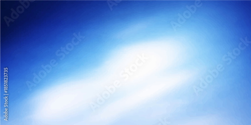 A bright blue abstract background featuring a clear summer sky with sunny white clouds and natural light creates a beautiful heavenly design for a creative art illustration