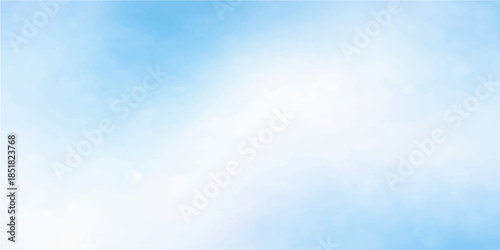 Beautiful blue sky background with fluffy white clouds and bright summer sunlight creating a clear landscape view of the nature atmosphere