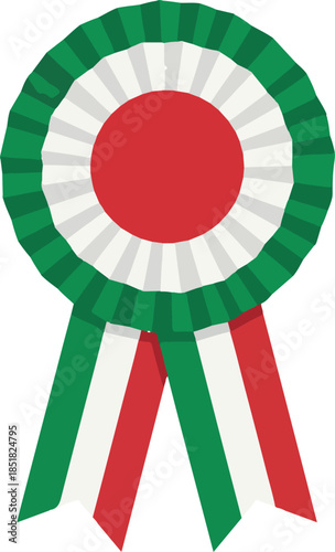 Green and Red Ribbon Rosette Award.