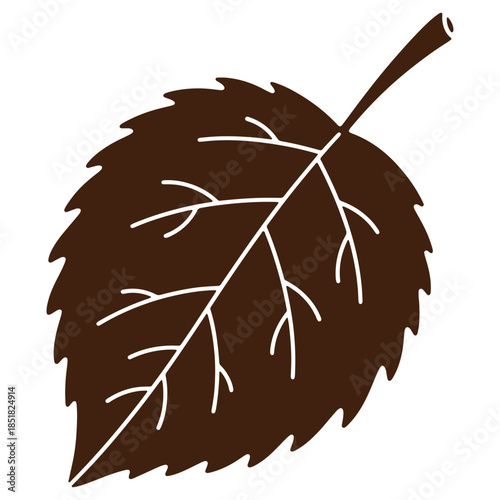 Single Leaf Silhouette Nature Plant Leaf Outline Botanical Illustration EcoFriendly Design Element