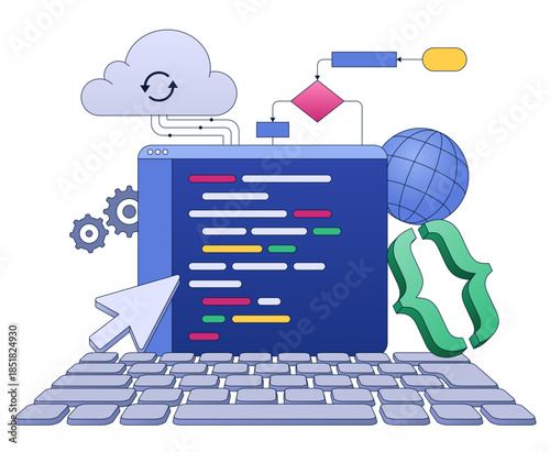 Programming using cloud storage and flowcharts