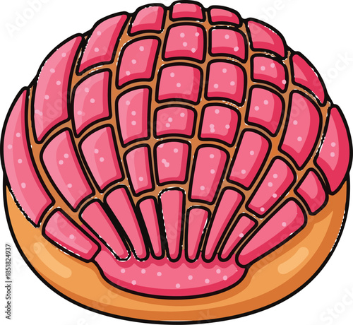 Rosca de Reyes Mexican Sweet Bread Illustration.