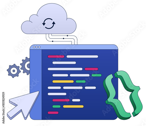 Tableau sur toile Programming using version control in cloud