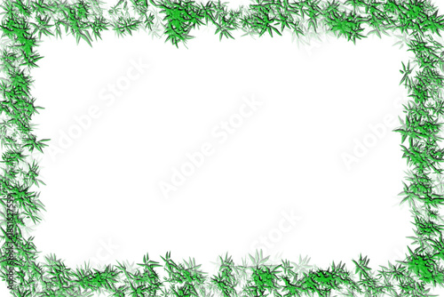 Dark night lighting green frame of shadows branches background for decoration