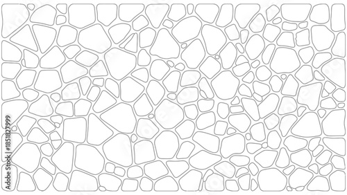 Simple Pebble Mosaic Stone Pavement Pattern Vector Illustration
