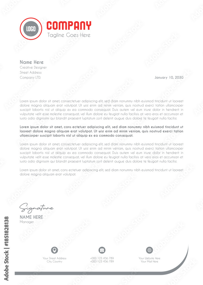 Obraz premium Creative Clean Corporate Letter Head Template