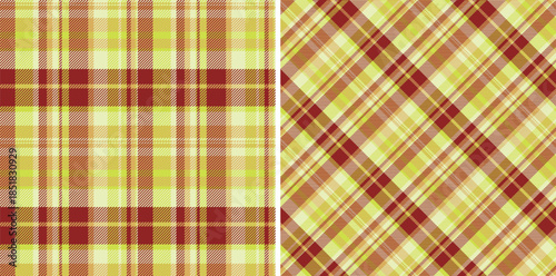 Tartan texture textile of pattern plaid vector with a check fabric background seamless. Set in christmas colors. Interior design inspiration.