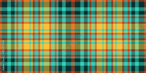 Template tartan textile texture, back check vector fabric. Feminine background seamless plaid pattern in teal and dark colors.