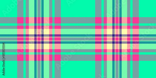 Famous vector check pattern, endless plaid seamless fabric. Bathroom background texture tartan textile in bright and pink colors.